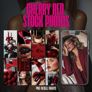 Cherry Red Stock Photos | Bright Red Aesthetic Images | High-Resolution Lifestyle, Flat Lay & Nature Photography | MRR + PLR Photos