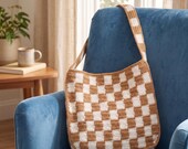 Checkerboard Tote Bag Crochet Pattern PDF, Checkered Crochet Bag Tutorial, Patchwork Purse, Beginner Crochet Tote