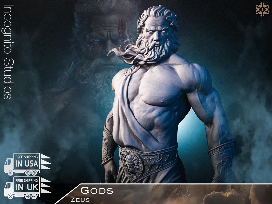 Zeus Figurine Greek God 3D Printed/ DIY KIT / Display / Collectibles - Etsy