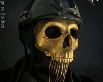 Gold Nightwar Mask | Cosplay / Airsoft | Ghost Inspired Design