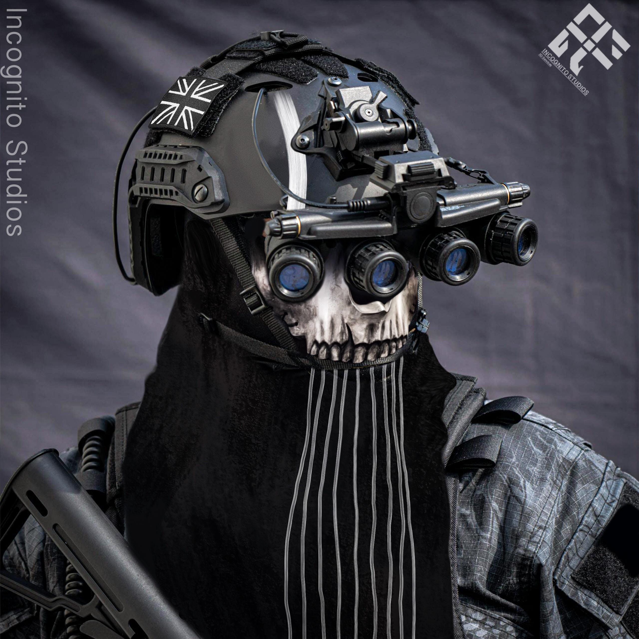 Nightwar Helmet: Custom Ghost Airsoft Cosplay - Battleworn
