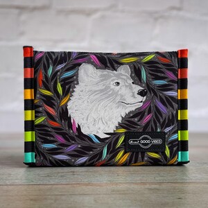 Tula Pink Graywork Bear SMALL Booklet Pouch: Vinyl Pocket Organizer