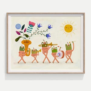 Frog Wall Art Frog Nursery Décor Frog Art Print Folk Art Print Kids Art Prints Nursery Art Whimsical Art Colorful Wall Art Eclectic Wall Art