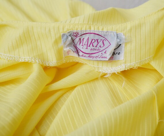 50s 60s Mary of Sweden pastel yellow semi sheer f… - image 8