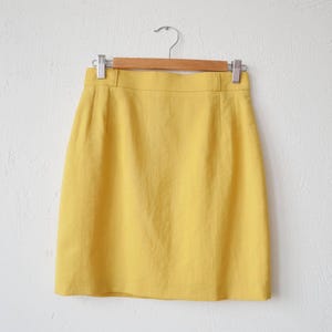 Vintage yellow linen blend pencil skirt - xs