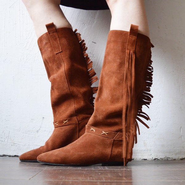 80s 90s chestnut brown leather lace up ankle booties with chunky heels - eur 39, us 8.5, uk 6
