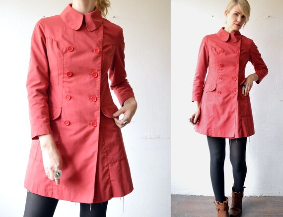 60s Mod Peter Pan Collar Coral Pink 
