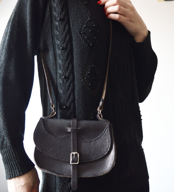 Black leather saddle bag uk sale