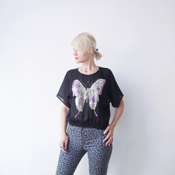 Chiffon batwing blouse sale