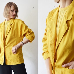 Chaqueta extragrande de algodón amarillo Pierre CARDIN de los años 80 - grande