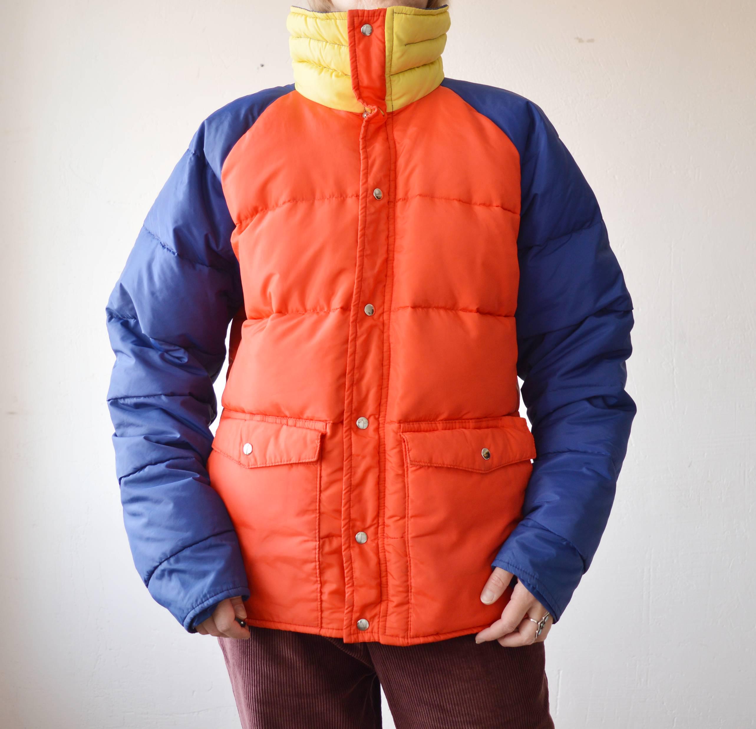 70s Beconta Colorful Down Puffer Jacket. Men