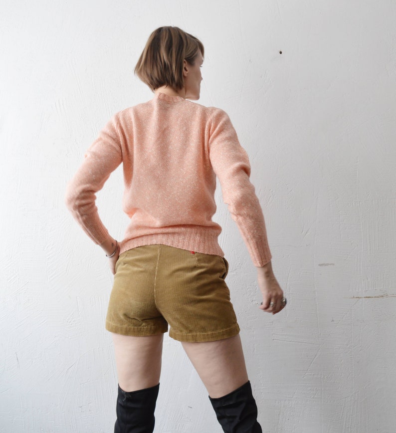 70s 80s peach pink Shetland wool blend sweater small image 7