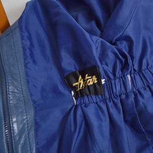 80s slouch distressed blue leather jacket - M image 11
