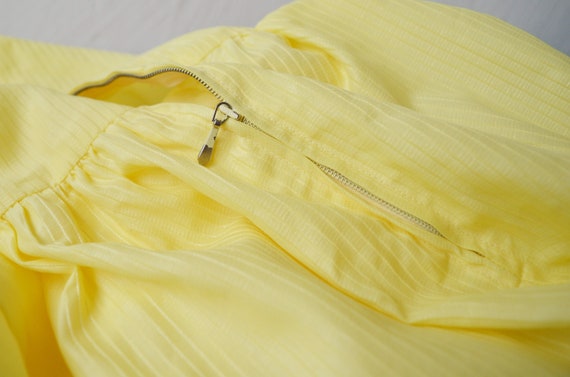 50s 60s Mary of Sweden pastel yellow semi sheer f… - image 10