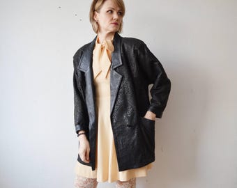 80年代のヴィンテージオーバーサイズアバンギャルドブラックレザー
