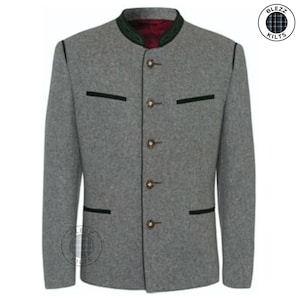 Men&#39;s Wool Trachten Jacket: Bavarian Oktoberfest Style