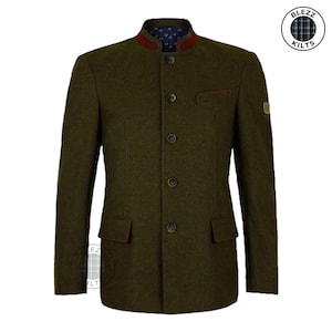 Men&#39;s Wool Bavarian Jacket: Austrian Trachten Oktoberfest Coat