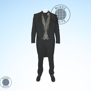 Victorian Black Sovereign Tailcoat Wedding Outfit for Men