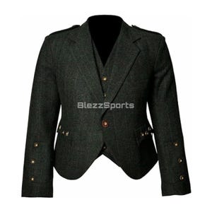 Handmade Men’s Traditional Scottish Formalwear | Highland Tweed Argyle Jacket & Vest | Perfect Gift for Him