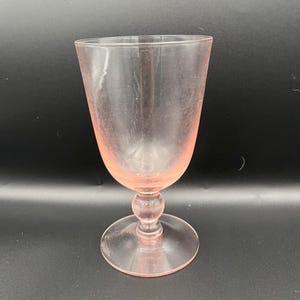 Vintage Depression Glass Goblets – Set of 11 Pink 5.5&quot; Glasses