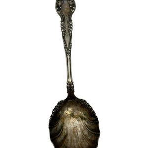Vintage Roger Bros AI Ruffled Silver Serving Spoon – 6&quot; Unpolished