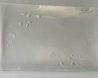 Bandeja de cristal grabada de la colección Vintage Princess House Heritage