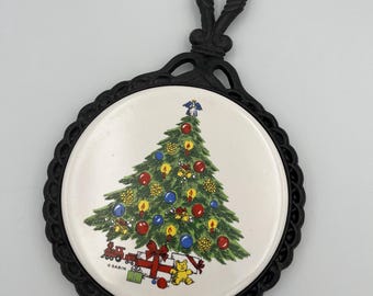 Salvamanteles Sabin vintage con diseño de árbol de Navidad