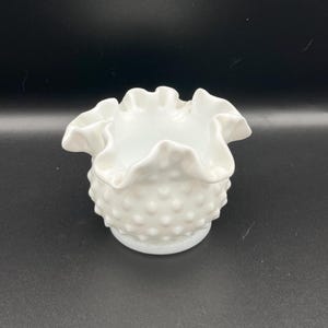 Vintage Fenton Milk Glass Hobnail Vase