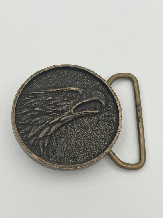 Solid Brass BTS Eagle Belt Buckle – 2.5" Vintage … - image 1