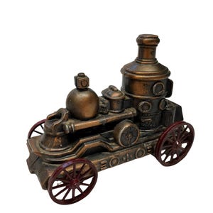 Vintage Banthrico Inc Fire Fighting Steam Engine Coin Bank