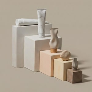 Architectural Display Pedestals – Modular Concrete & Plaster Blocks for Luxury Retail