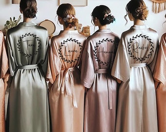 Personalized Boho Bridesmaid Robes | Over 35 colors available | Unlimited Customization: Color/Design/Size | Bridal Party Satin Robes