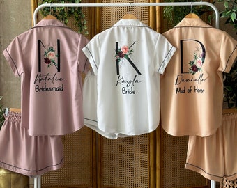 Personalized Bridesmaid Pjs - Over 35 colors and themes available - Softest Rayon - Any Custom color / design possible - Sizes Xsmall-4XL