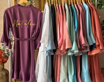 Personalized Bridesmaid Ruffle Robes | Available in 21 Colors | Bridal Party Gifts | Bridesmaid Gifts