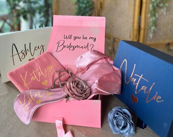 Personalized Bridesmaid Proposal Box or Thank you Gift Box, Will You Be My Bridesmaid Box, Custom Gift Box with Name, Keepsake Box