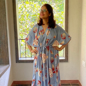 A rumor among Fairies Caftan - Softest rayon free flowing kaftan dress - Perfect as house dress, lounge wear, beachwear, muumuu