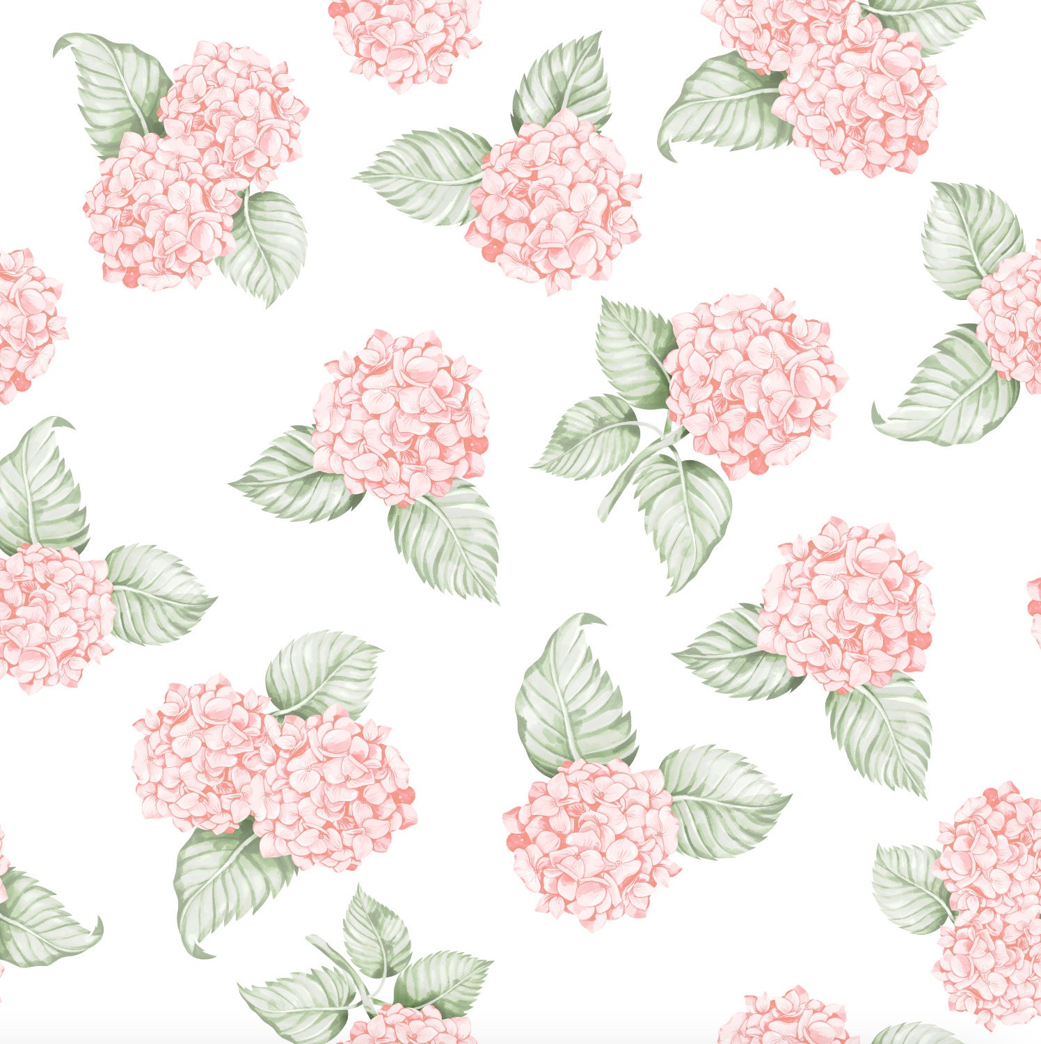 New Hydrangea PJs - Notched Collar Style Pj Sets in Blooming Hydrangeas Pattern - Bridesmaids Pjs