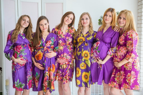 Moms in Purple, Maternity Robe, Delivery Robe, Labor Gown