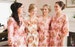 Bridesmaids robes Sets | Pink Floral Posy Kimonos. Dressing Gowns. Perfect bridesmaids gift, getting ready robes, Bridal Party Robes 