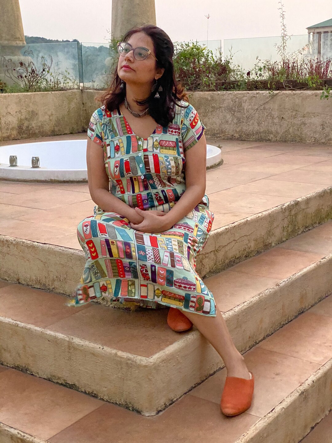 Books Make Me Happy Lounge Dress Oversized Dress Jersey Organic Cotton