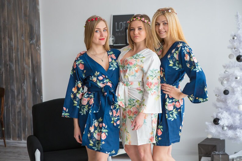 navy blue bridesmaid robes
