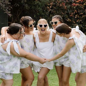 New Hydrangea PJs - Tie Knot Tank Top Style Pj Sets in Blooming Hydrangeas Pattern - Bridesmaids Pjs
