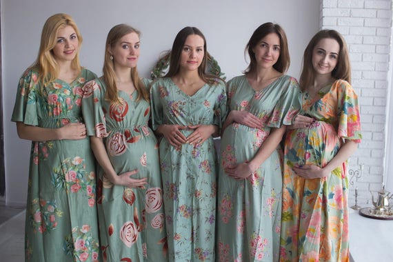 Sage Maternity Caftans - Buttoned Empire Waist Maternity Friendly Dress,  Maternity Maxi, Bump Friendly, Baby Shower Gift, Nursing Dress - Etsy