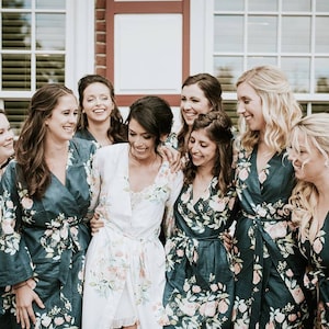 Very Dark Green Bridesmaids Robes 
