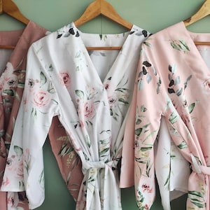 Rustic Eucalyptus - Hand-drawn Watercolor Rose Gold & Eucalyptus leaves Pattern - Robes / Pjs / Rompers - Bridesmaids Getting Ready Outfits