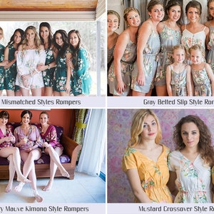 Silver Floral Rompers By Silkandmore Bridesmaids Gifts, Bridesmaids Rompers, Bridal Party Rompers, Getting Ready Rompers, Playsuits image 9
