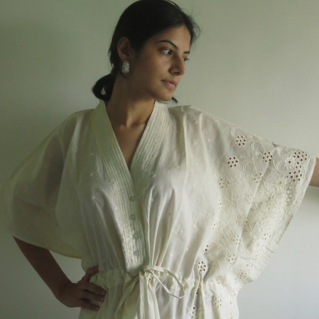 Ivory Eyelet Nursing Maternity Hosptial Gown Delivery Kaftan Etsy