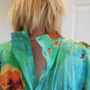 Front & Back Buttoned Hospital Gown Delivery Kaftan Aqua Perfect as labor, delivery gown, nursing gown, to be moms, Baby shower, photo props