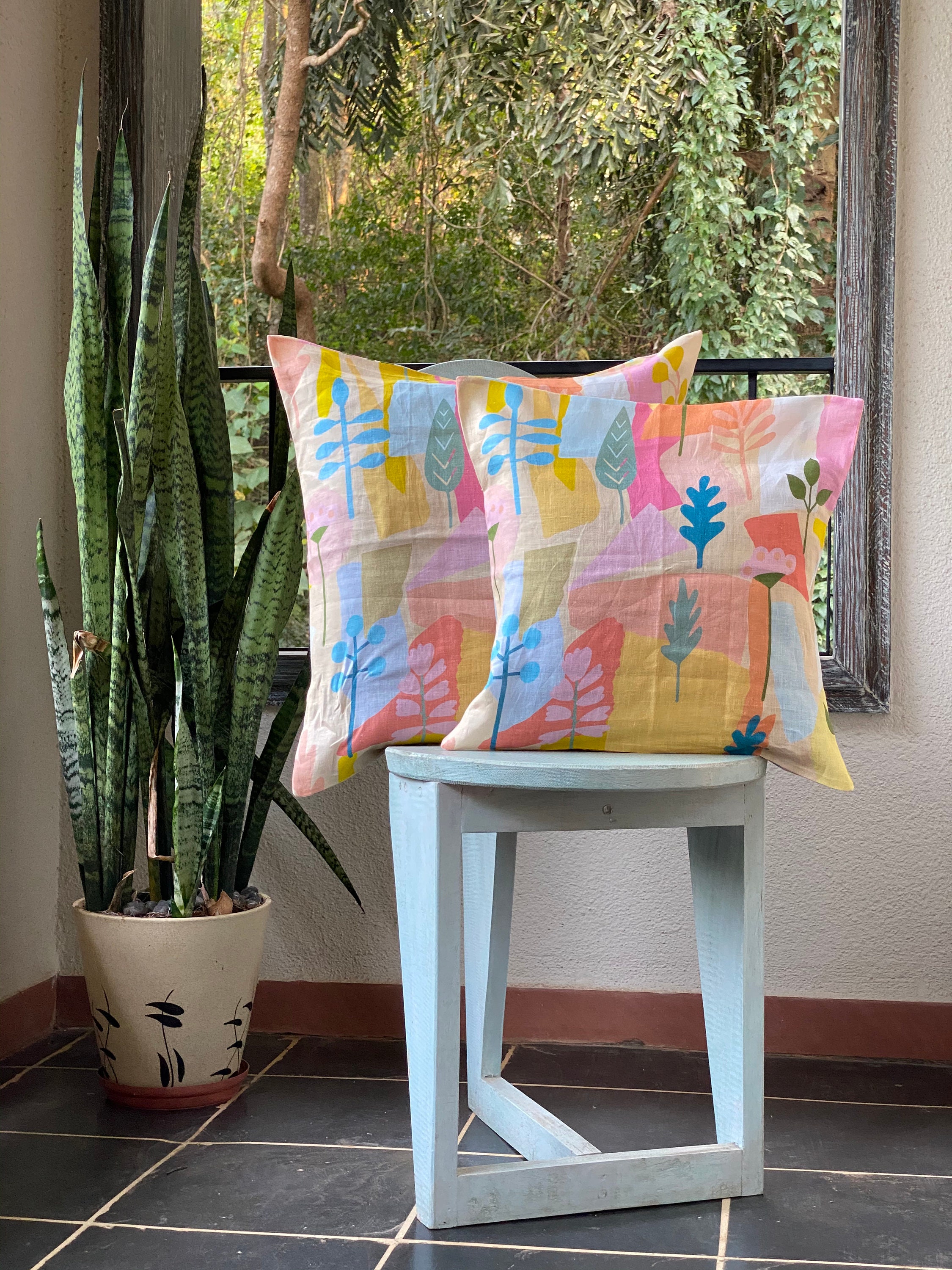 Lucid Leaves Linen Cushion Cover Linen Cushion Cases Linen Etsy Australia