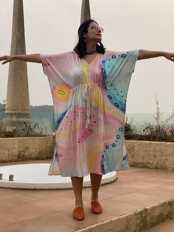 knitted kaftan dress Pearl Kaftan Dress in Ecru Knit Small